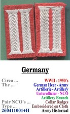 2-Collar Badges • Germany • Army • Artillery • WWII-1950's • 260411001•H