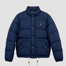 Vintage 90s Polo Ralph Lauren Down Puffer Jacket Navy Mens Medium