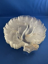 Hazel Atlas Set of 4 Snack Tray Orchard Tree of Life Vintage Plate