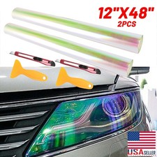 2pcs 12x48 Chameleon Pearl Color Headlight Taillight Fog Light Vinyl Tint Film