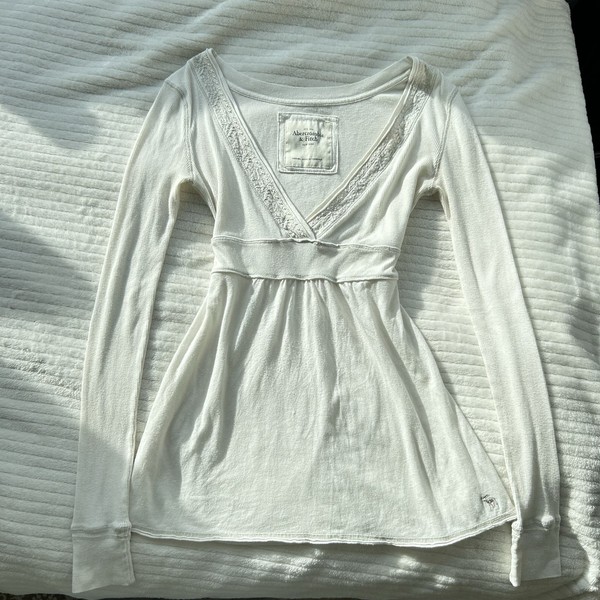 Top ballerine babydoll Abercrombie & Fitch crème