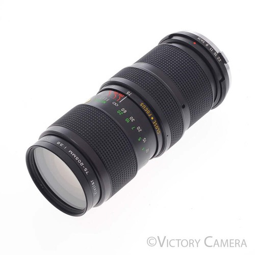 Vivitar 75-205mm f3.8 Telephoto Zoom Lens for Olympus OM w/ Shade [EXC+]