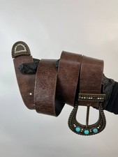 Vintage Designer Hype Brown Belt Crystal Leather