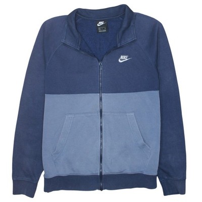 Nike Herren Sweatshirt Blau Full Zip S Fleece Baumwollmischung