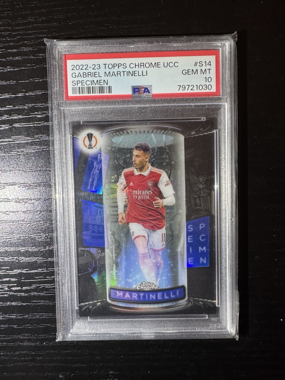 2022-23 Topps Chrome UCC Specimens Gabriel Martinelli Arsenal #S-14 PSA 10