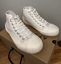 A.P.C. Iggy Canvas High-Top Trainers Sneakers Shoes White  Size 7  Size EU 41