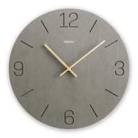 Wanduhr Kreta Analog MDF Grau Uhr Eingravierte Ziffern Quarzuhr Hama 185881