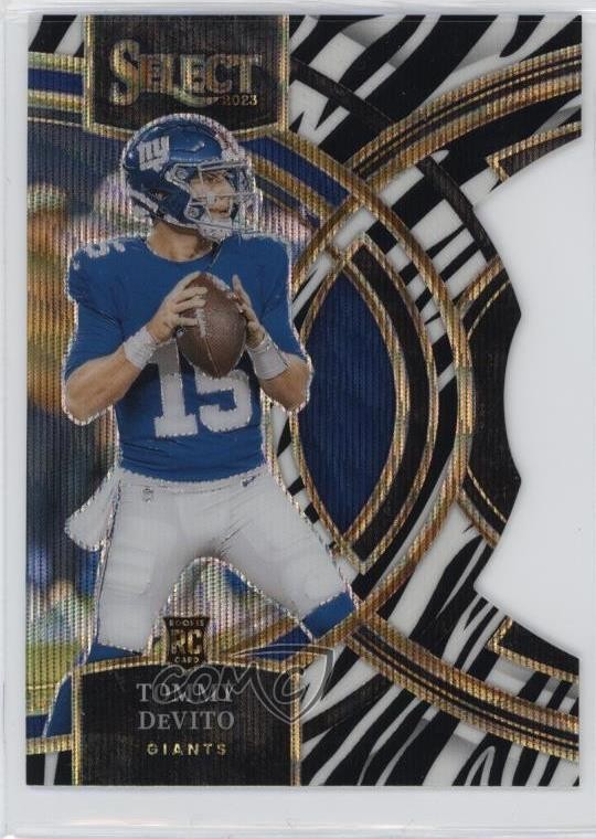 2023 Panini Select Premier Level Zebra Prizm Die-Cut Tommy DeVito #102 4f5