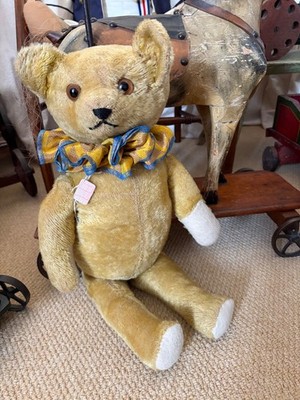 Antiker 20er Jahre amerikanischer Mohair alter Teddybär 22 cm 56 cm voll Mohair.