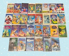 Disney VHS Lot of 30 Black Diamond Masterpiece Pixar Lion King Aladdin Nemo  