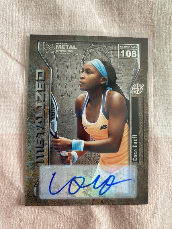 COCO GAUFF 2021 SKYBOX METAL UNIVERSE CHAMPIONS METALIZED AUTO CARD TENNIS