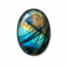 Natural Labradorite Oval Cabochon 50cts Flashy Gemstone for Wire Wrap Jewelry