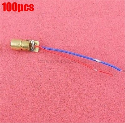 100Pcs Diode Wl Red 650Nm 6Mm 3V 5 Mini Laser Dot Module Head New Ic rk
