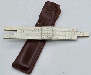Frederick Post Co. No. 1444K Slide Rule Hemmi Japan with Top Grain Cowhide Case