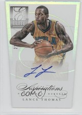2012-13 Elite Series Auto Aspirations Die-Cut 21/58 Lance Thomas #40 Auto 0a7
