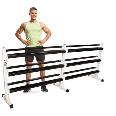 DF518- 8 Foot Three Tier Hex Dumbbell Rack by Deltech Fitness