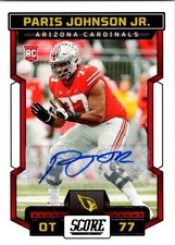 2023 Panini Score #99 Paris Johnson Jr. RC Rookie Card Auto Signed Cardinals. rookie card picture