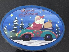 Santa Christmas Slate Sign Merry Christmas Wall Hanging Rustic Holiday D cor