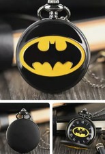 Batman bat Logo Full Hunter Black Yellow Roman Numerals Pocket Watch Superhero