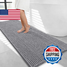 Olanly Thick Bathroom Runner Rugs 47X24 Extra Soft Absorbent Chenille Bath Rugs