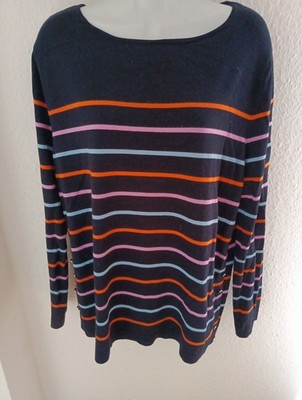 Gerry Weber Damen Feinstrick Pullover Gr. 42 Mehrfarbig Gestreift Top Zustand
