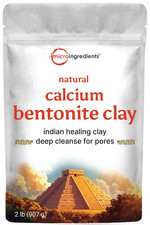 Natural Calcium Bentonite Clay Powder, 2Lbs  Pure Indian Healing Clay for Body