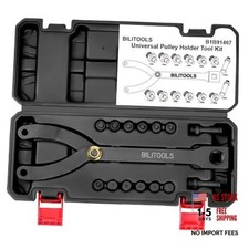 15PCS Universal Pulley Holder Tool Kit, 1/2-inch drive ratchet Adjustable
