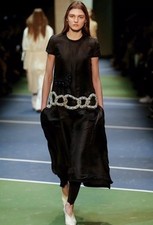 Celine by Phoebe Philo Winter 2016 Runway Mulberry Silk Dress with Crystal Embel