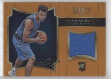 2015-16 Panini Select Rookie Swatches Orange Prizm 10/60 Justin Anderson #26 p5f