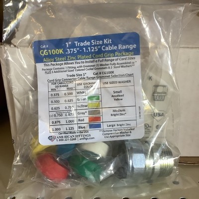 American Fitting CG100K Cord Grip 1'' Trade Size Kit, .375'' - 1.125'' Cable Range