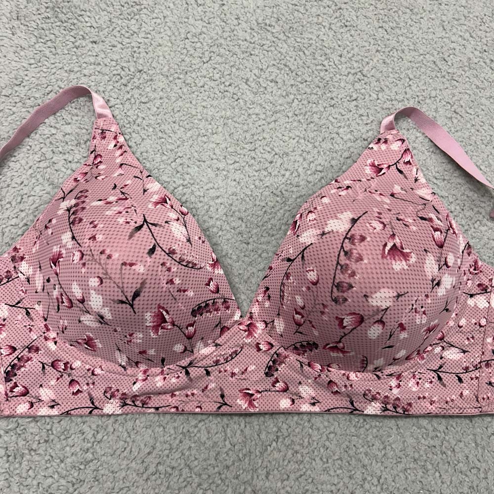 Laura Ashley Bra 40D Plunge 4156 Floral Wireless Wire Free