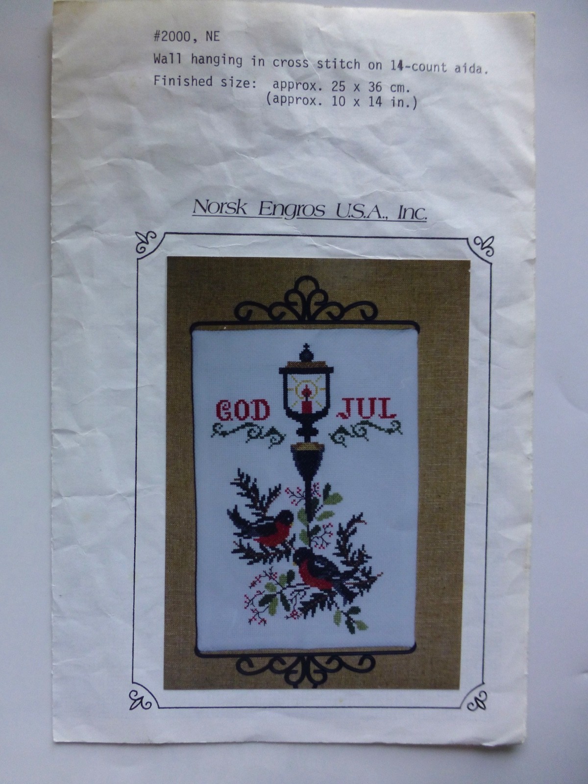Norsk Engros USA Cross Stitch Pattern GOD JUL