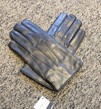  128 Coach Men's Cashmere Lined Basic Nappa Leather Gloves - SMALL - Black - New