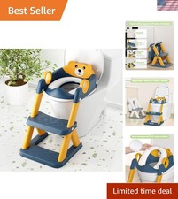 Safe Adjustable Toddler Potty Training Seat with Waterproof Cushion  Step Stool