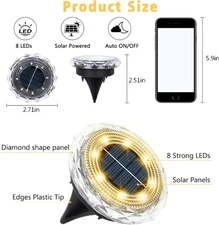 6 Pack Solar Garden Waterproof Lights Pathway Ground Upgraded Long Lasting