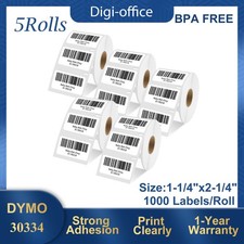 Multipurpose Barcode Labels 30334 2-1/4" x 1-1/4" FOR Dymo Wireless  Zebra 5PK