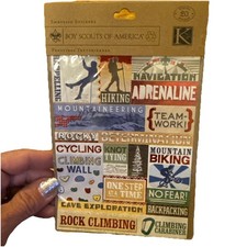 k  company Boy Scouts of America embossed stickers 20 pieces ADVENTURES VINTAGE