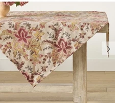 Pottery Barn Emrys Embroidered Cotton Table Throw- NWT