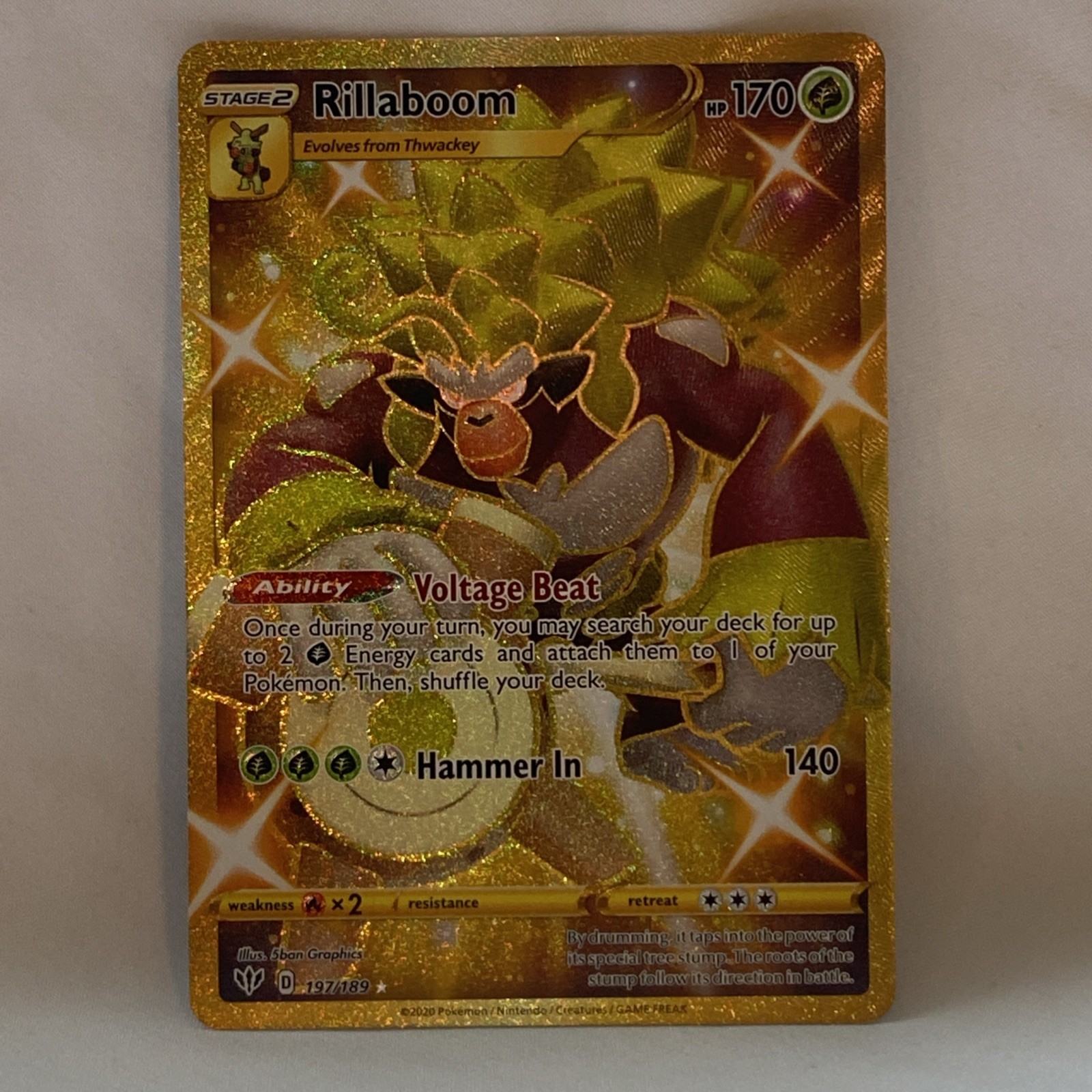 Rillaboom (Secret) Secret Rare SWSH03: Darkness Ablaze 197/189 NM
