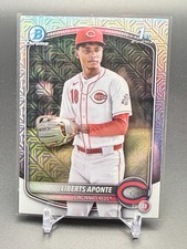 2025 Bowman Chrome MEGA MOJO REFRACTOR Liberts Aponte 1st RC #BCP-174 - Reds