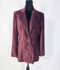 Cache Vintage Wine Single Breasted Blazer Size 10