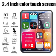 Reproductor MP3 MP4 Pantalla Táctil HD de 2.4″ Bluetooth 5.2 Sonido HiFi Radio FM Grabación de Voz