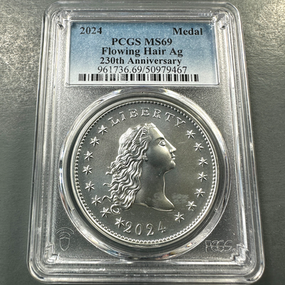 #ad 2024 .999 SILVER 1OZ Flowing Hair Ag 230th Anniversary Medal 88069 $299.99