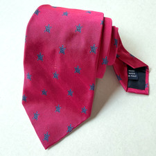 Vtg POLO Ralph Lauren Neck Tie Silk Repp Hand Made in Italy Pink Blue Turtles