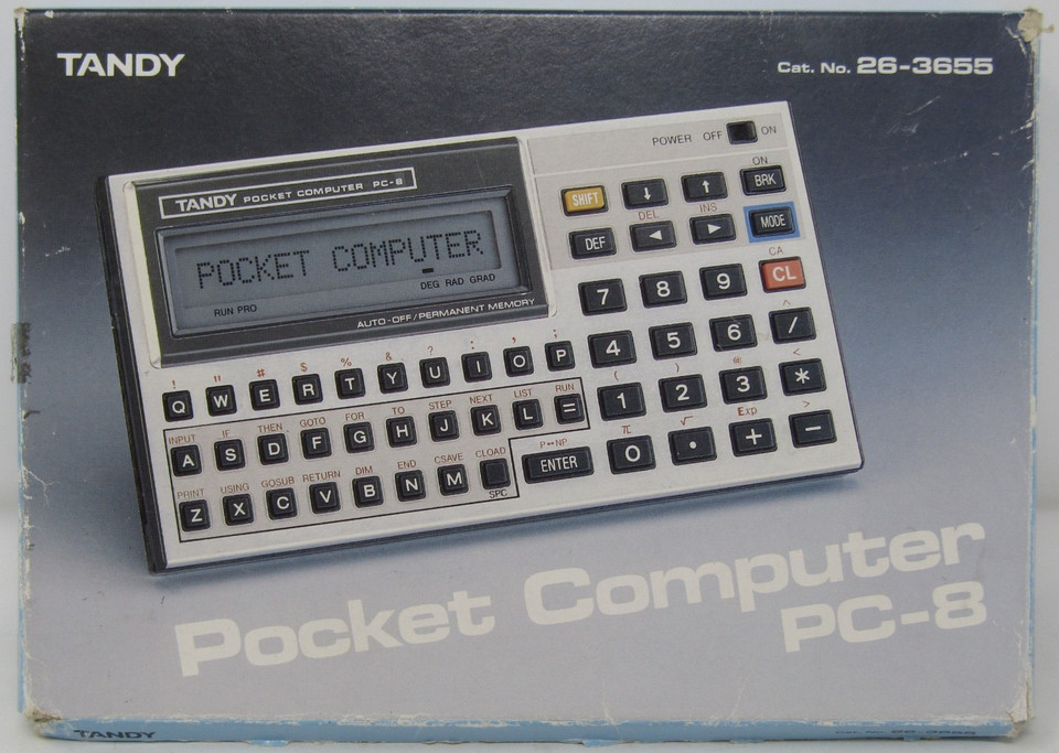 Tandy PC-8 Vintage Pocket Computer MPN 26-3655 w/ Box & Manual