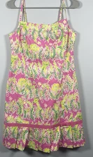 Lilly Pulitzer Millionaires Row Safari Animal Print Sun Pink Dress Women's Sz 8