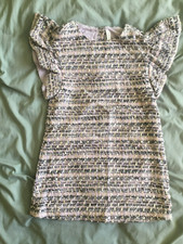 Janie and Jack girls' glitter dress size 6, ruffle sleeves