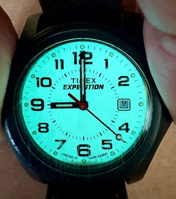 Timex Expedition Indiglo Unisex Adult Analog Watch Leather Buckle Band