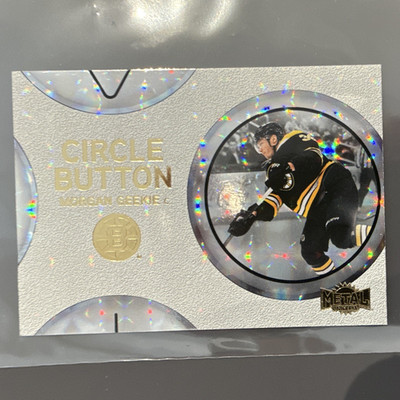 SkyBox 2025-26 Metal Universe Circle Button Morgan Geekie Bruins #CB-17