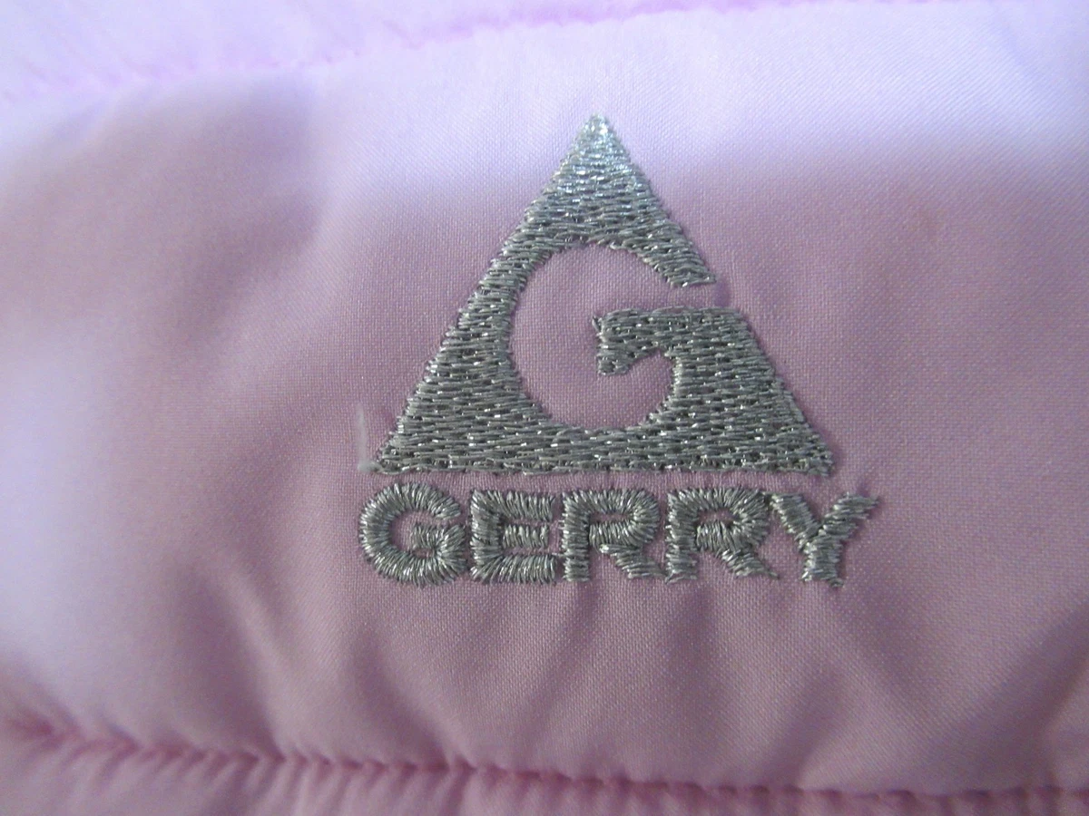 Gerry Girl's Size 5 Jersey Lined Puffer Hooded Zip Up Jacket w/Pockets Pink/Gray